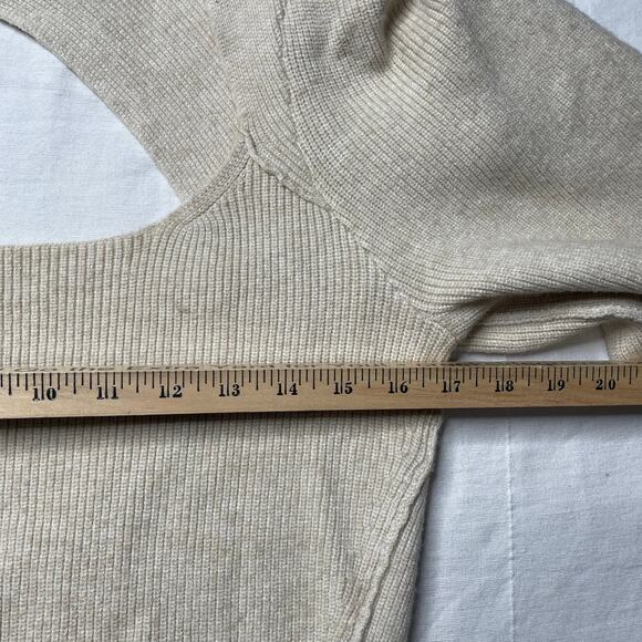 NWT Free People Saffron Open Back Knit Sweater Cream Beige Size Medium - Picture 4 of 7